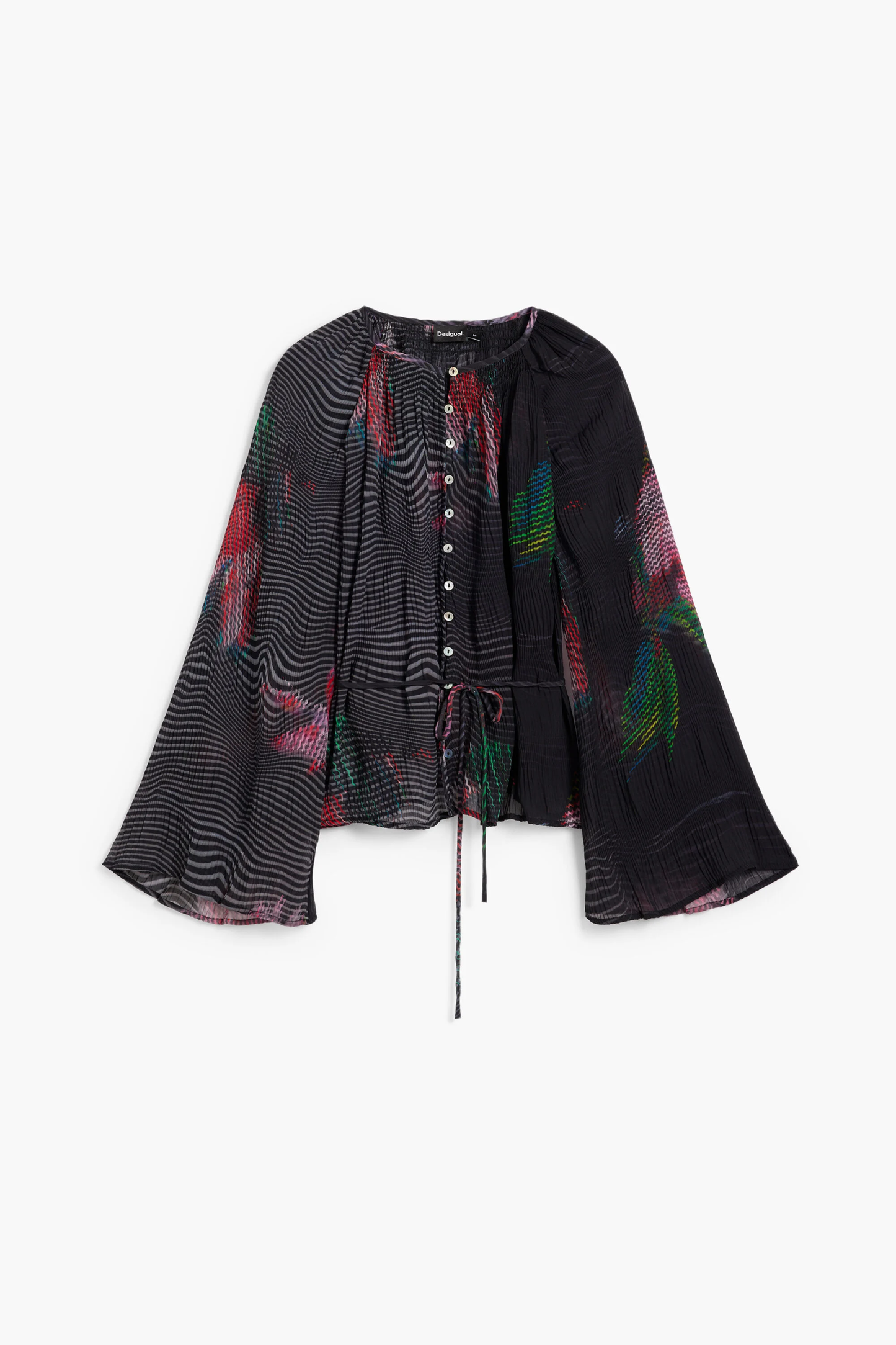 Desigual Pleated Print Blouse