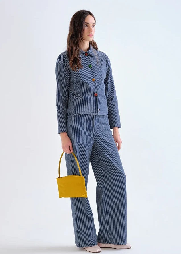 Compania Fantastica Striped Jacket with Heart Buttons