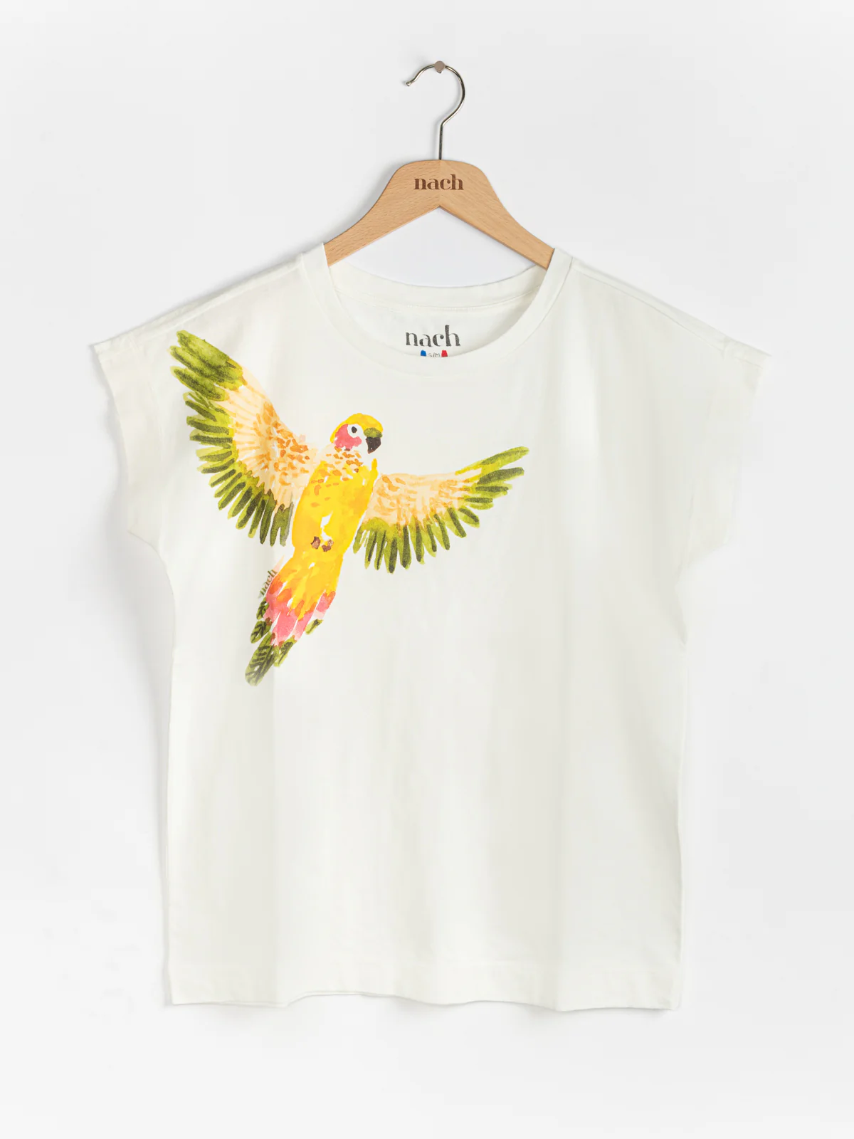 High neck Animalia Tee in Organic Cotton