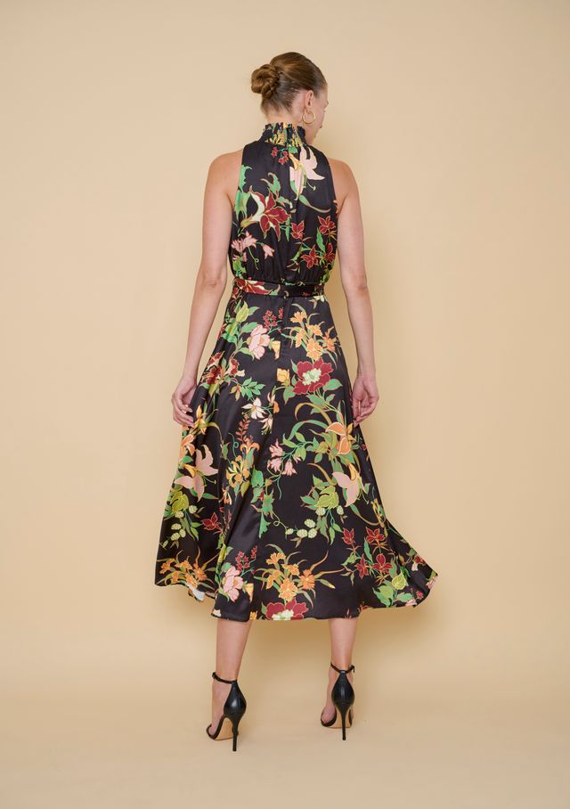 Flora Bea Lynn Hi Neck Midi Dress