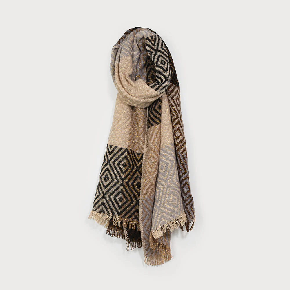 Geometric Lurex Winter Scarf in 2 Color