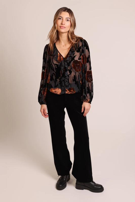 Traffic People Burnout Blouse in Fall Colors