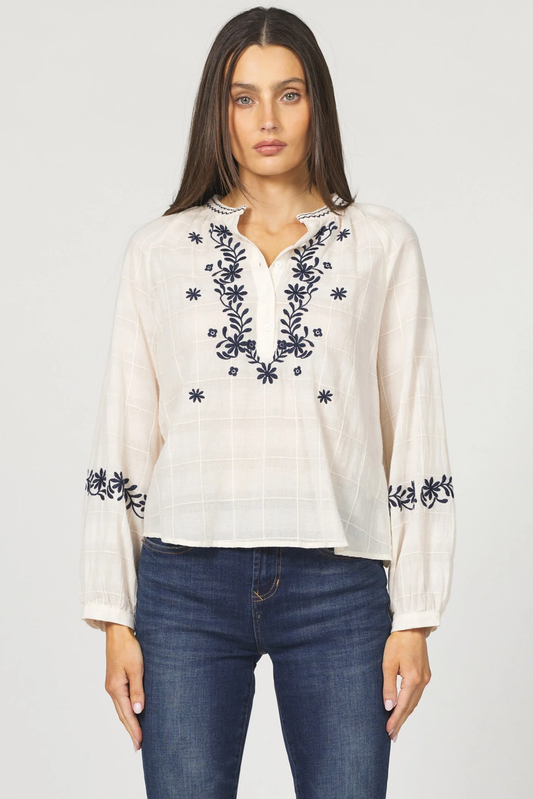 Dear John Ella Embroidered Top in 2 Colors