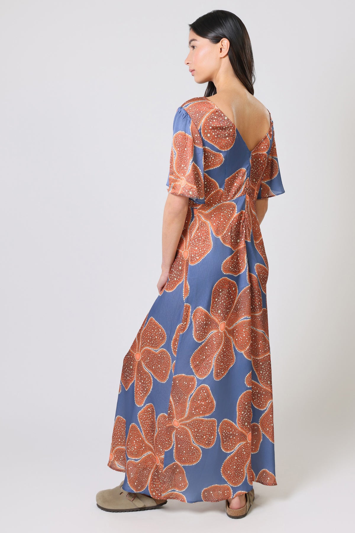 Traffic People Renee Dress in Blue Bloom
