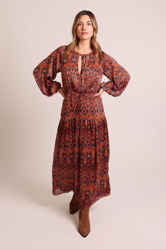 Traffic People Blame Dress in Rust Print