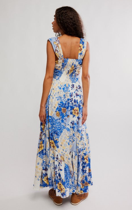 Free People Sasha Maxi in Porcelain Print
