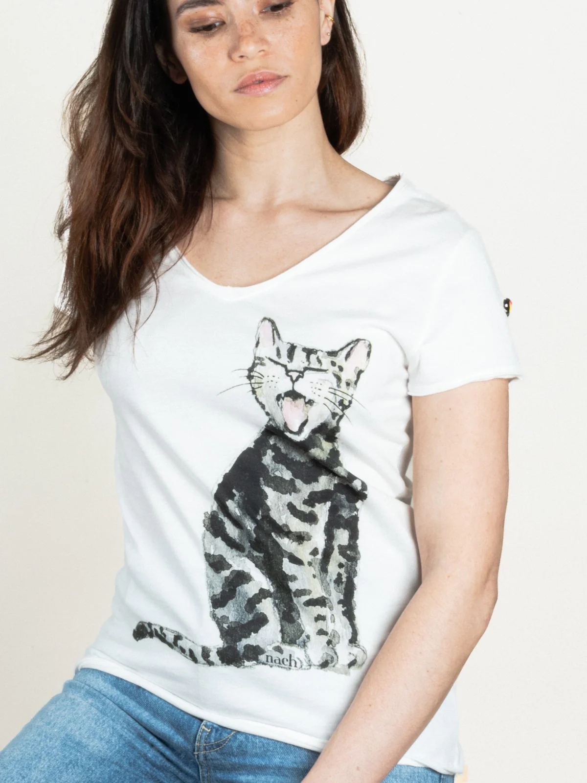 Animal Novelty Vneck Tee in Organic Cotton