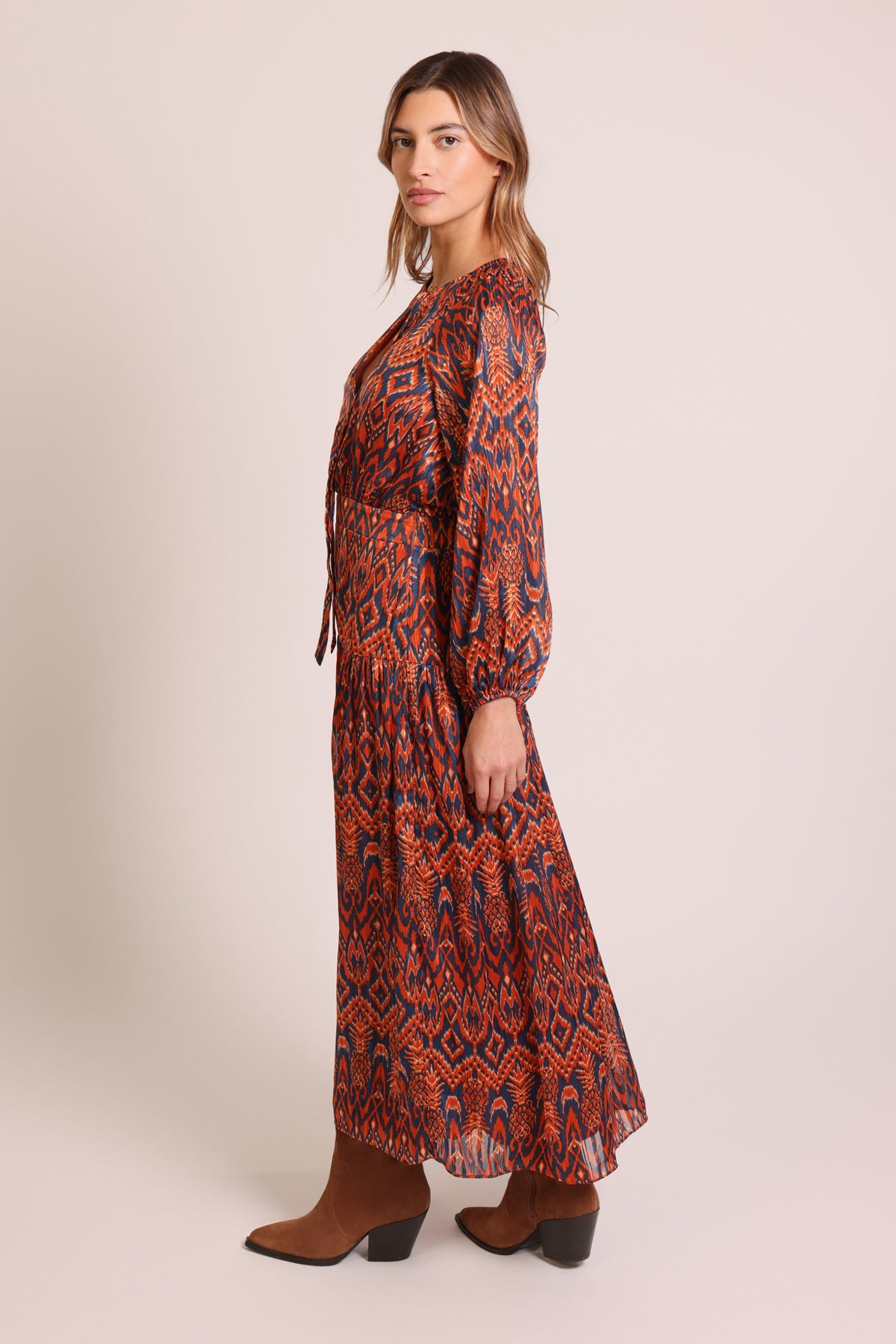 Traffic People Blame Dress in Rust Print
