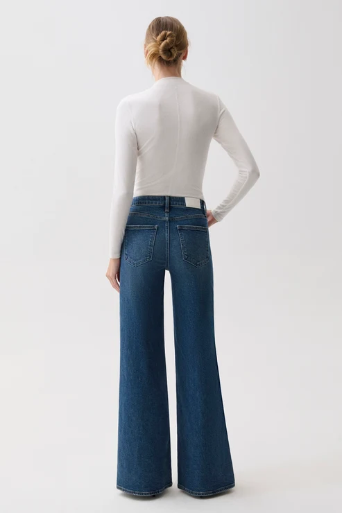 Pistola Vivian Mid-Rise Wide Leg Denim