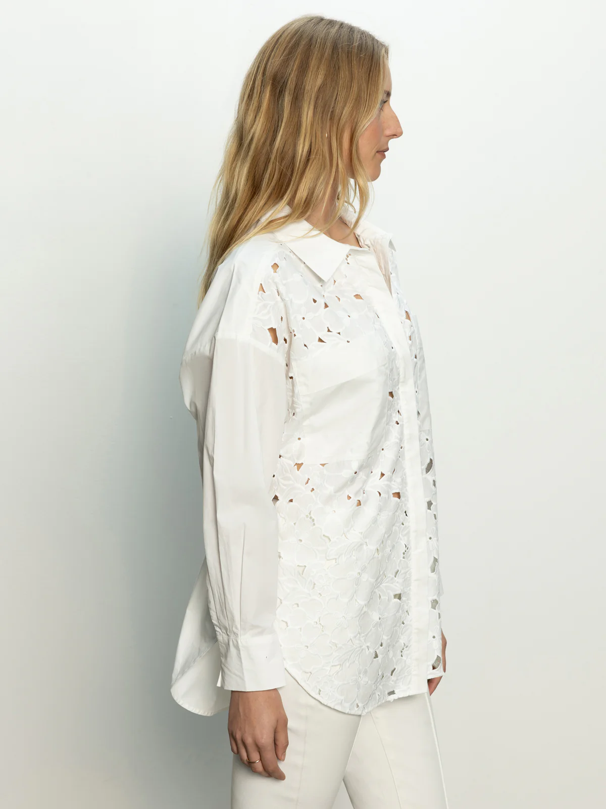 Sanctuary Lace Boyfriend Shirt with Tie-Back