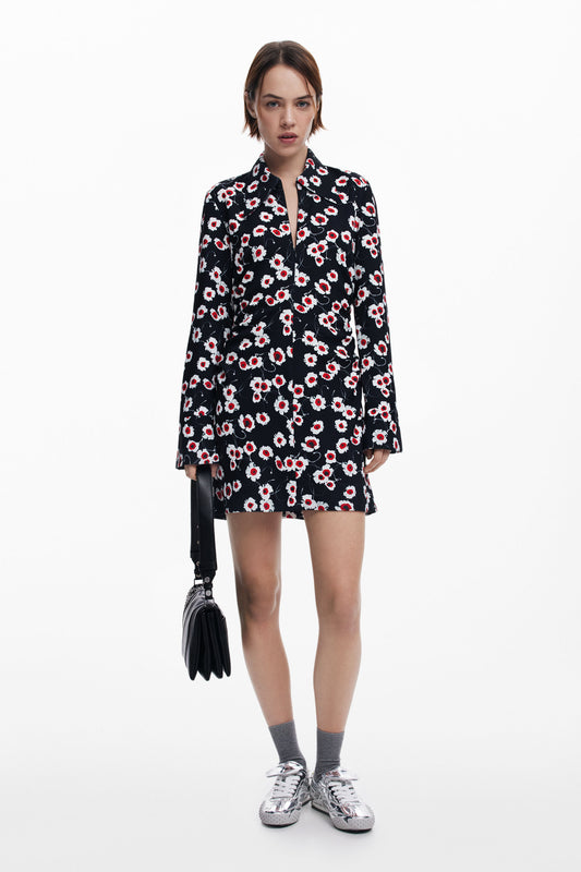 Desigual Shirt Dress in Black Floral