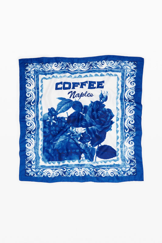 Desigual Vintage Coffee Stamp Square Scarf