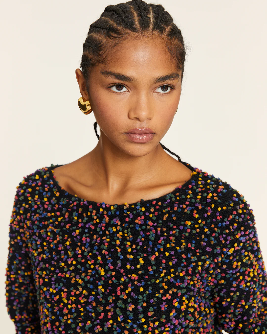 Pepa Loves Mini Pompom Sweater in Black