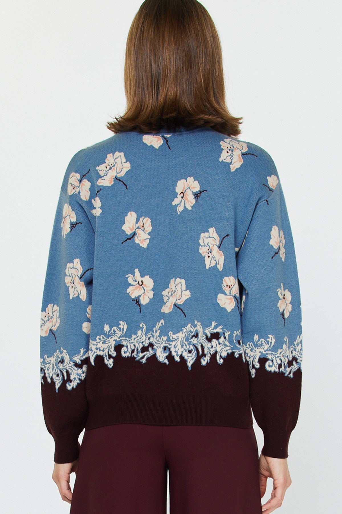 CA Floral Print Crewneck Sweater