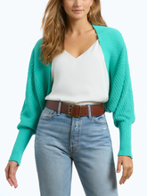 Load image into Gallery viewer, 525 America Aubrey Textured Bolero in Cyan

