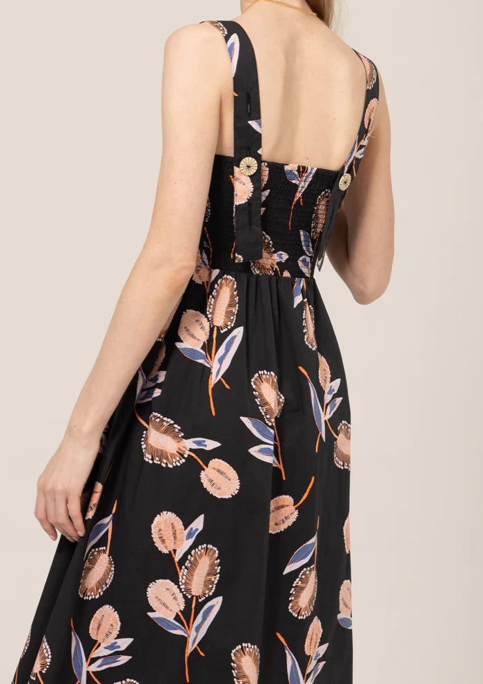 Bel Kazan Janie Dress in Coral Thistle