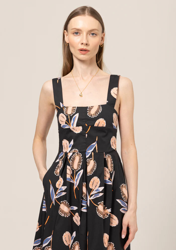 Bel Kazan Janie Dress in Coral Thistle