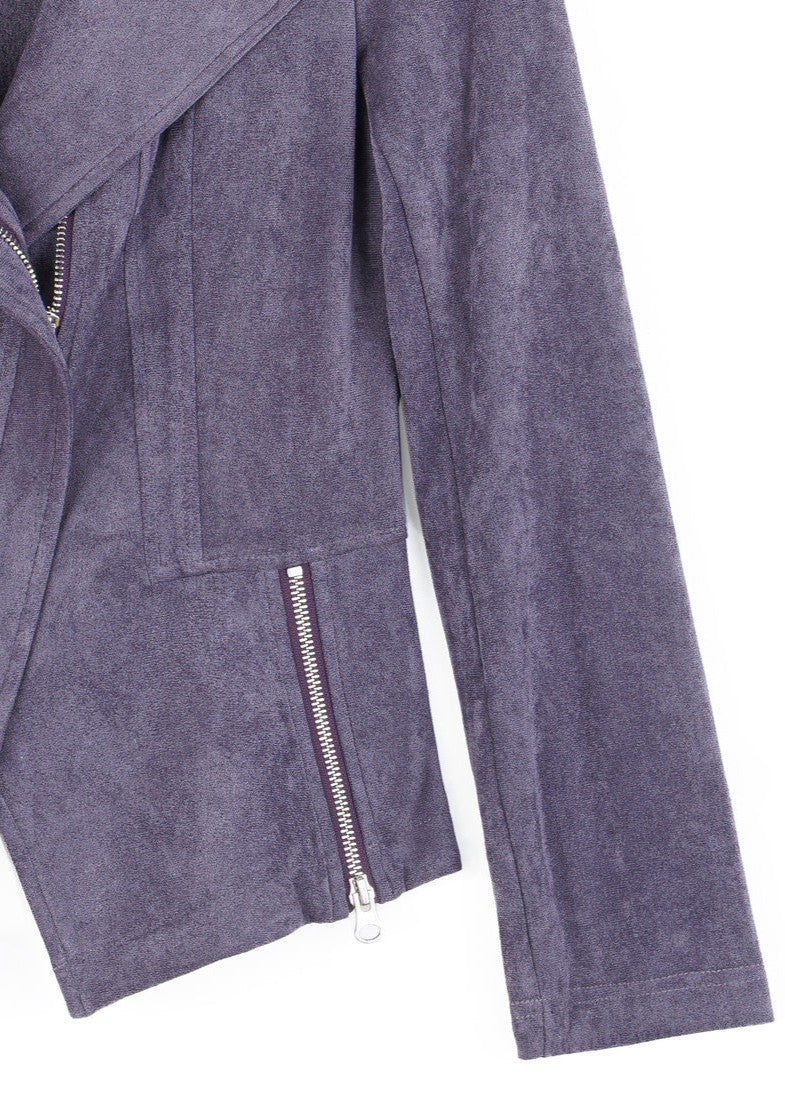 Clara Sun Wood Signature Faux Suede Jacket