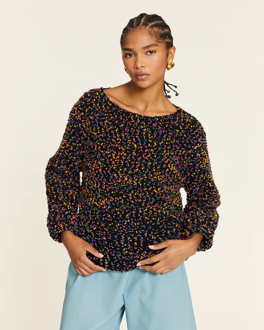 Pepa Loves Mini Pompom Sweater in Black