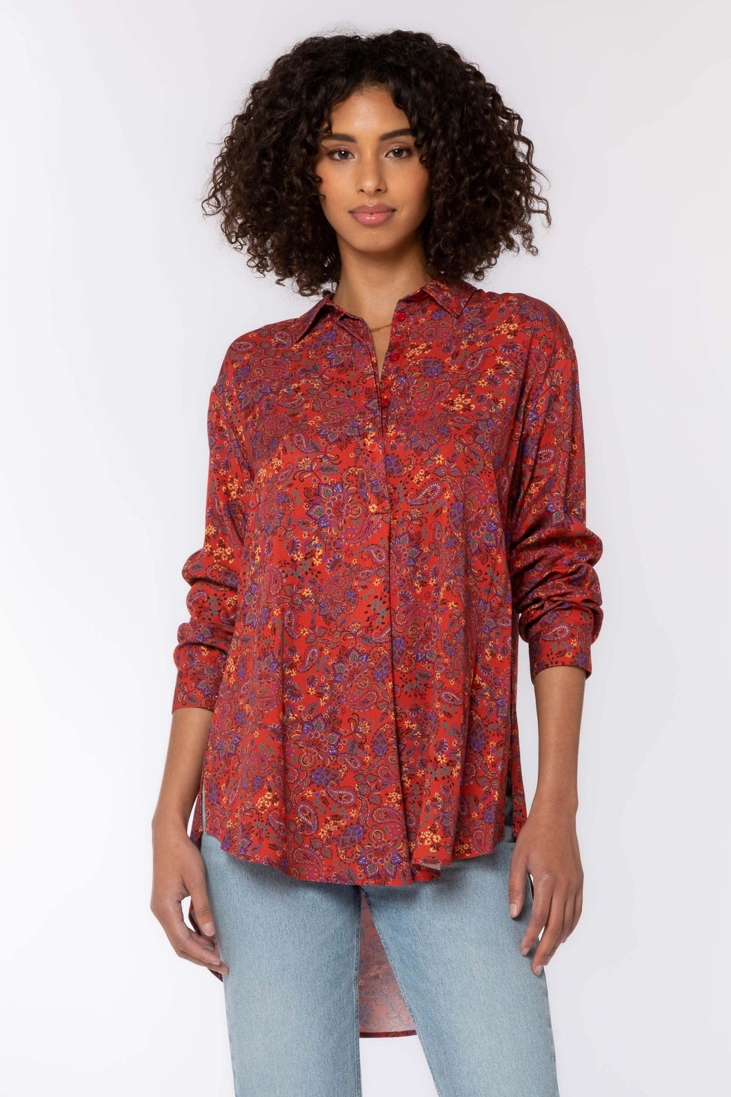 Velvet Heart June Top in Rust Paisley