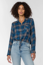 Load image into Gallery viewer, Velvet Heart Patrick Top in Navy Plaid
