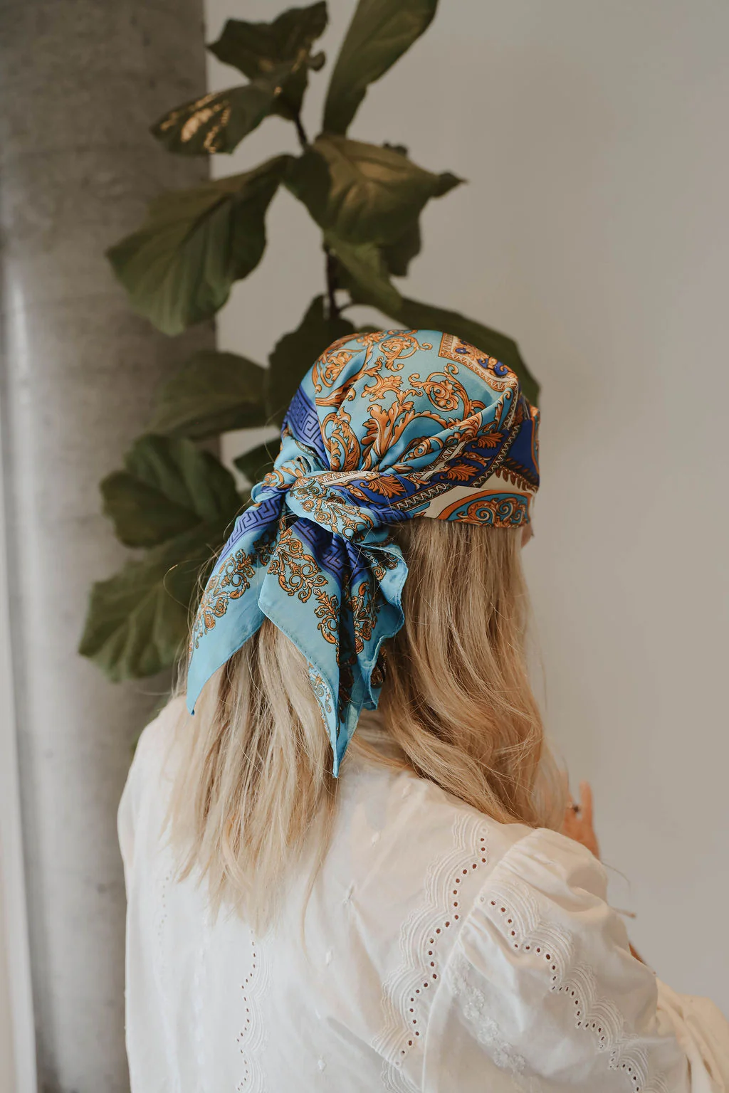 Medallion Satin Square Scarf
