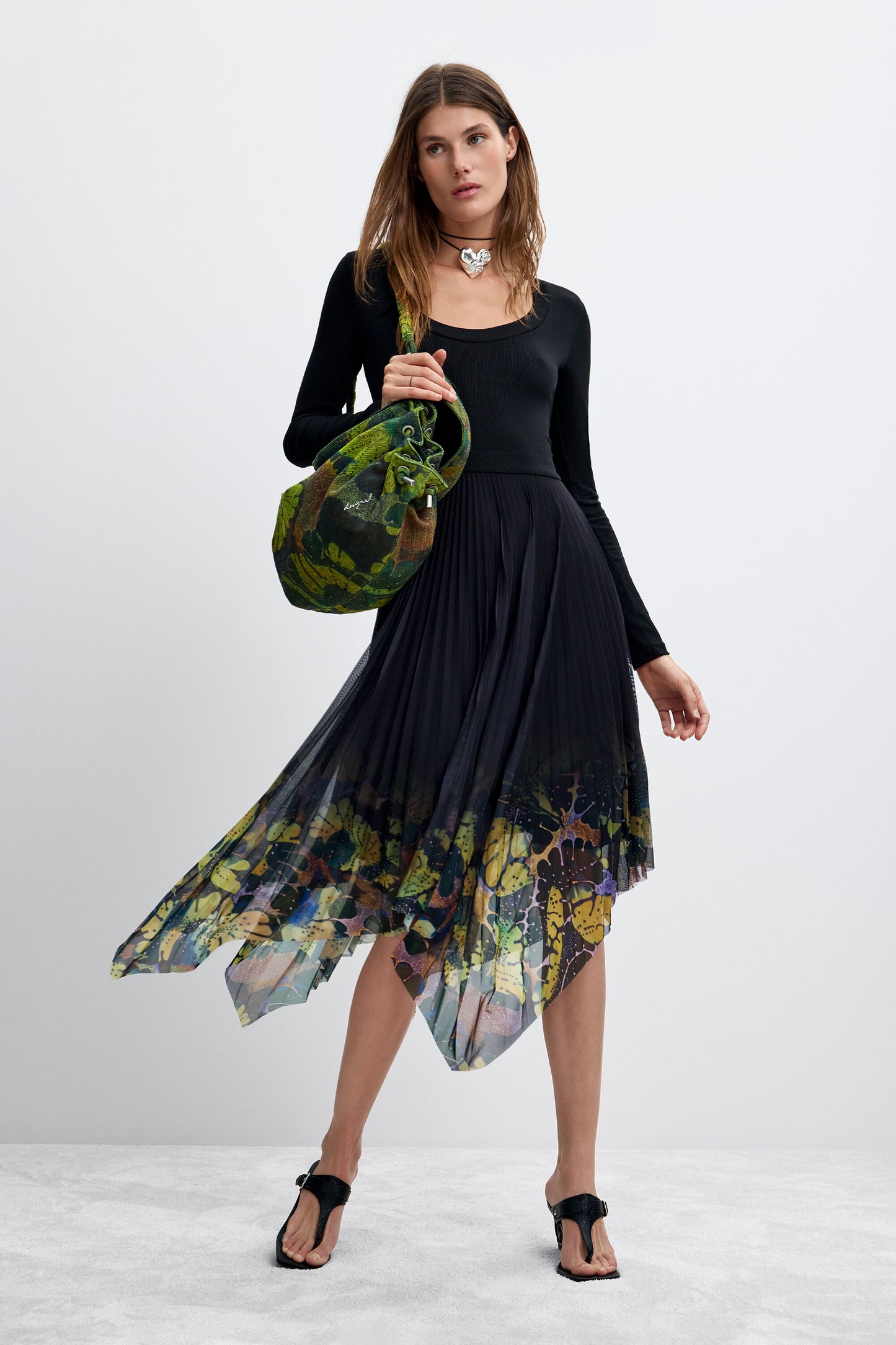 Desigual Butterfly Bottom Midi Dress
