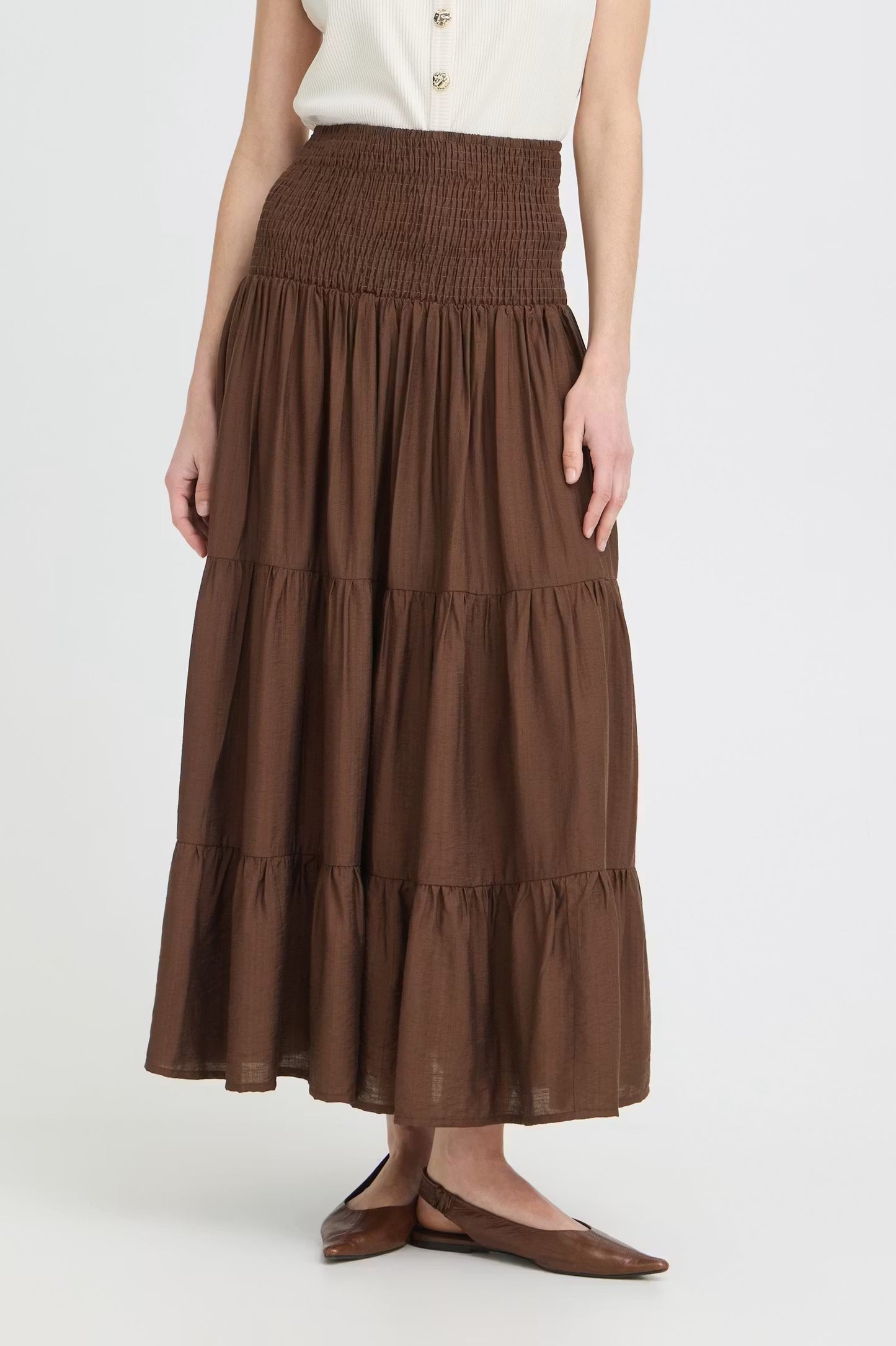 BYoung Joannie Smocked Maxi Skirt