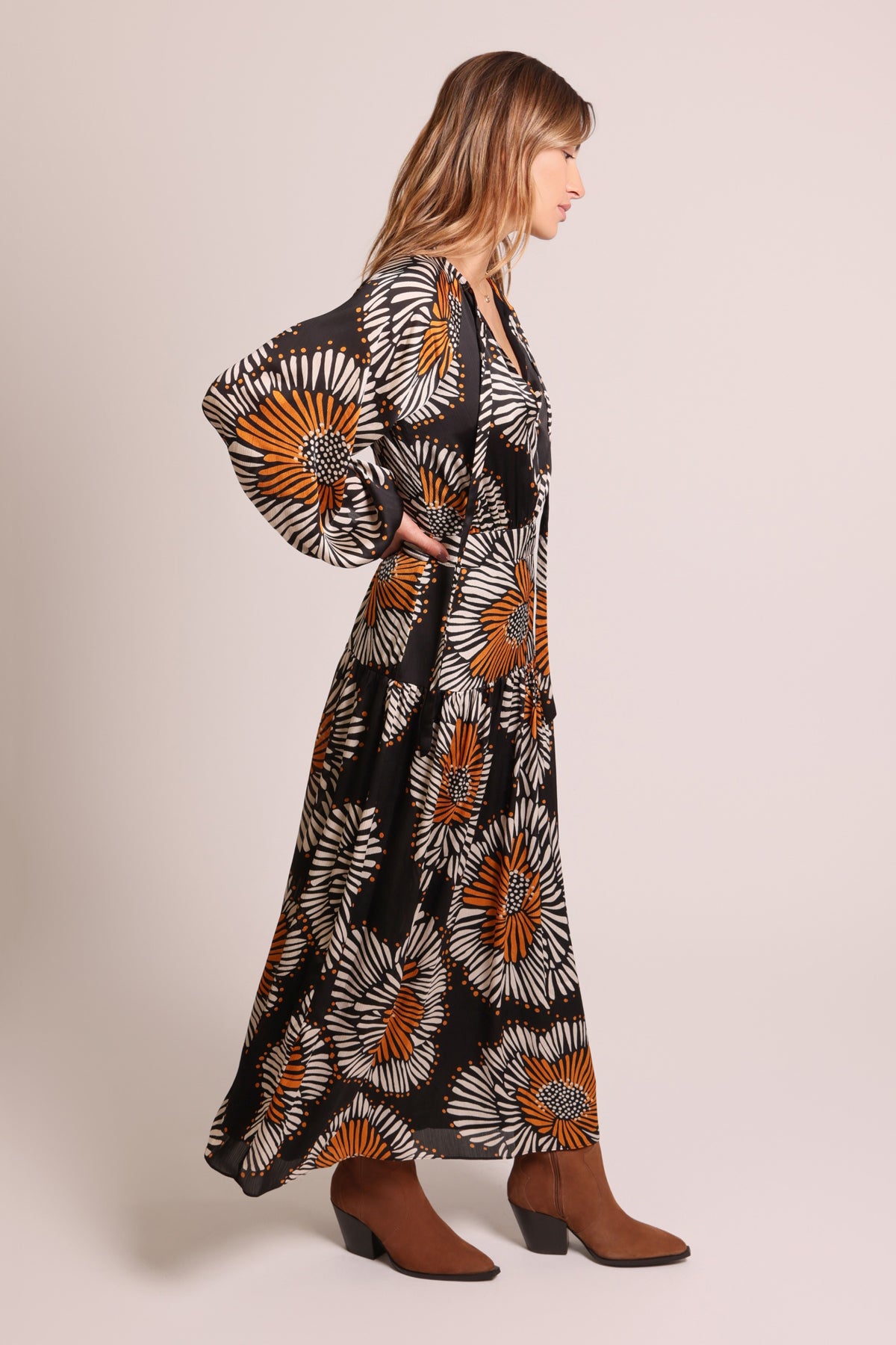 Traffic People Blame Dress in Black Print