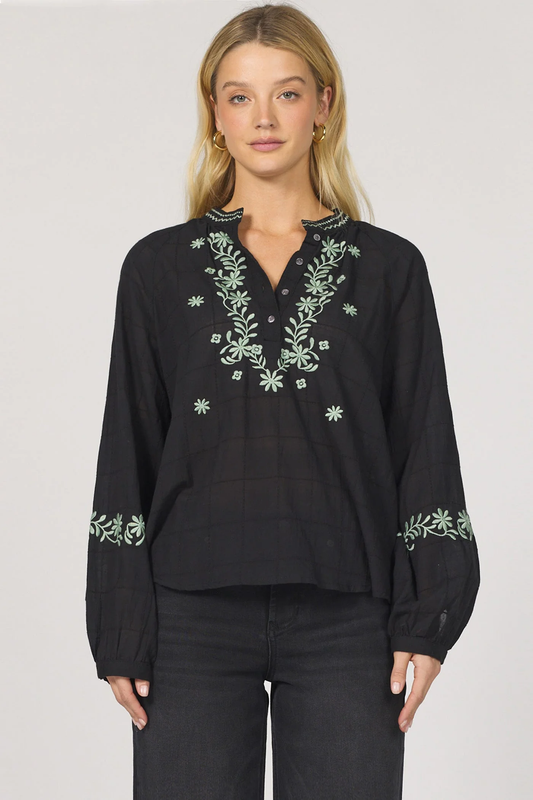 Dear John Ella Embroidered Top in 2 Colors