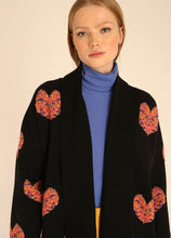 Load image into Gallery viewer, Pepa Loves Heart Open Cardy in Black

