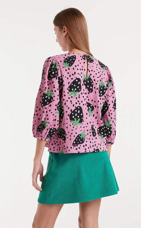 Compania Fantastica Strawberry Print Blouse