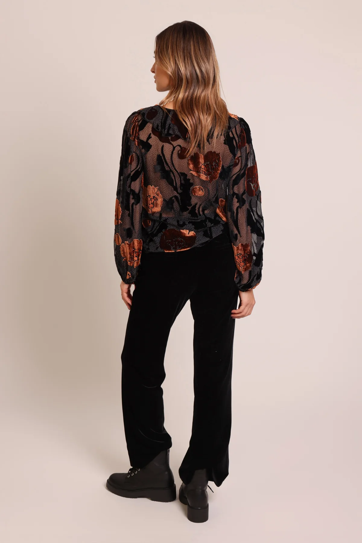 Traffic People Burnout Blouse in Fall Colors