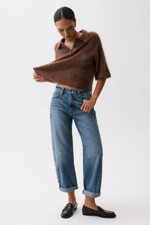 Pistola Donny Rolled Hem Boyfriend Denim