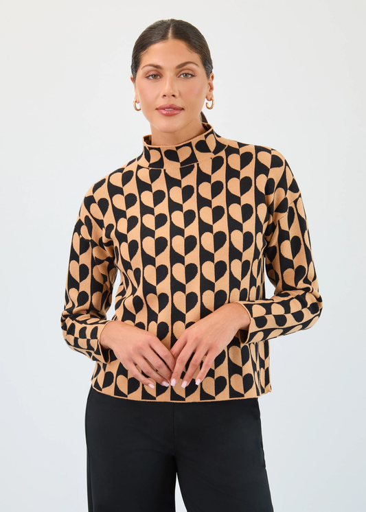 FDJ Mockneck Love Jacquard Sweater