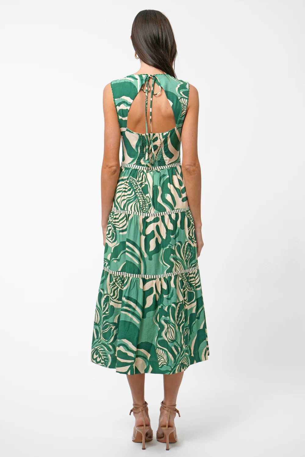 Adelyn Rae Alva Dress in Green Print