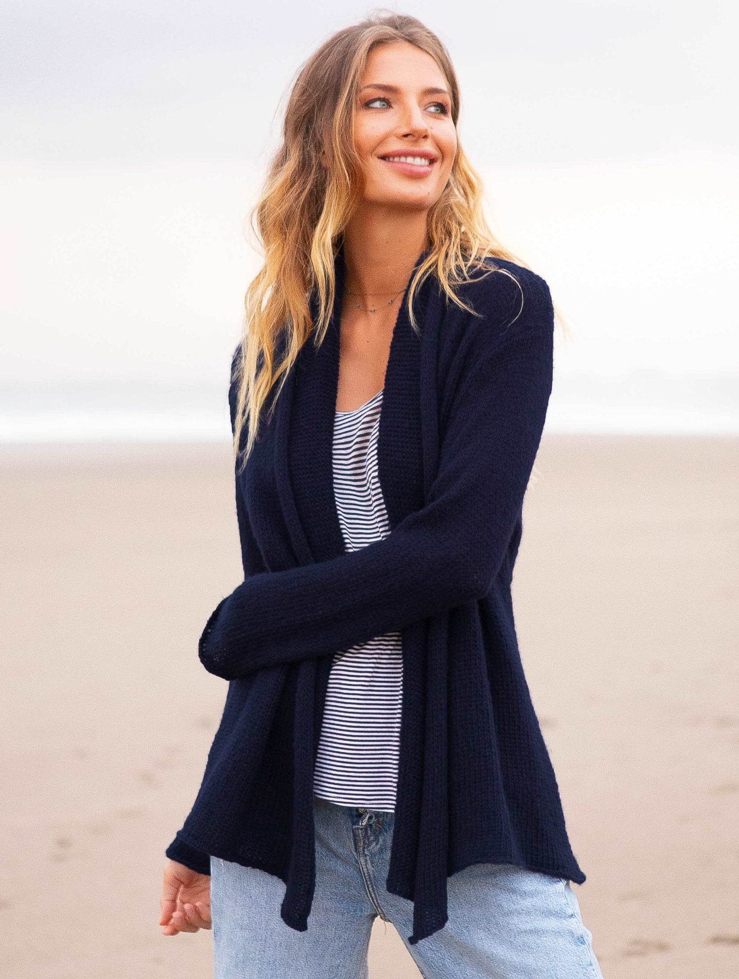 Wooden Ships Wrap Cardy in Grassy Knit