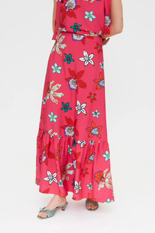 Compania Fantastica Long Skirt in Fuchsia Floral