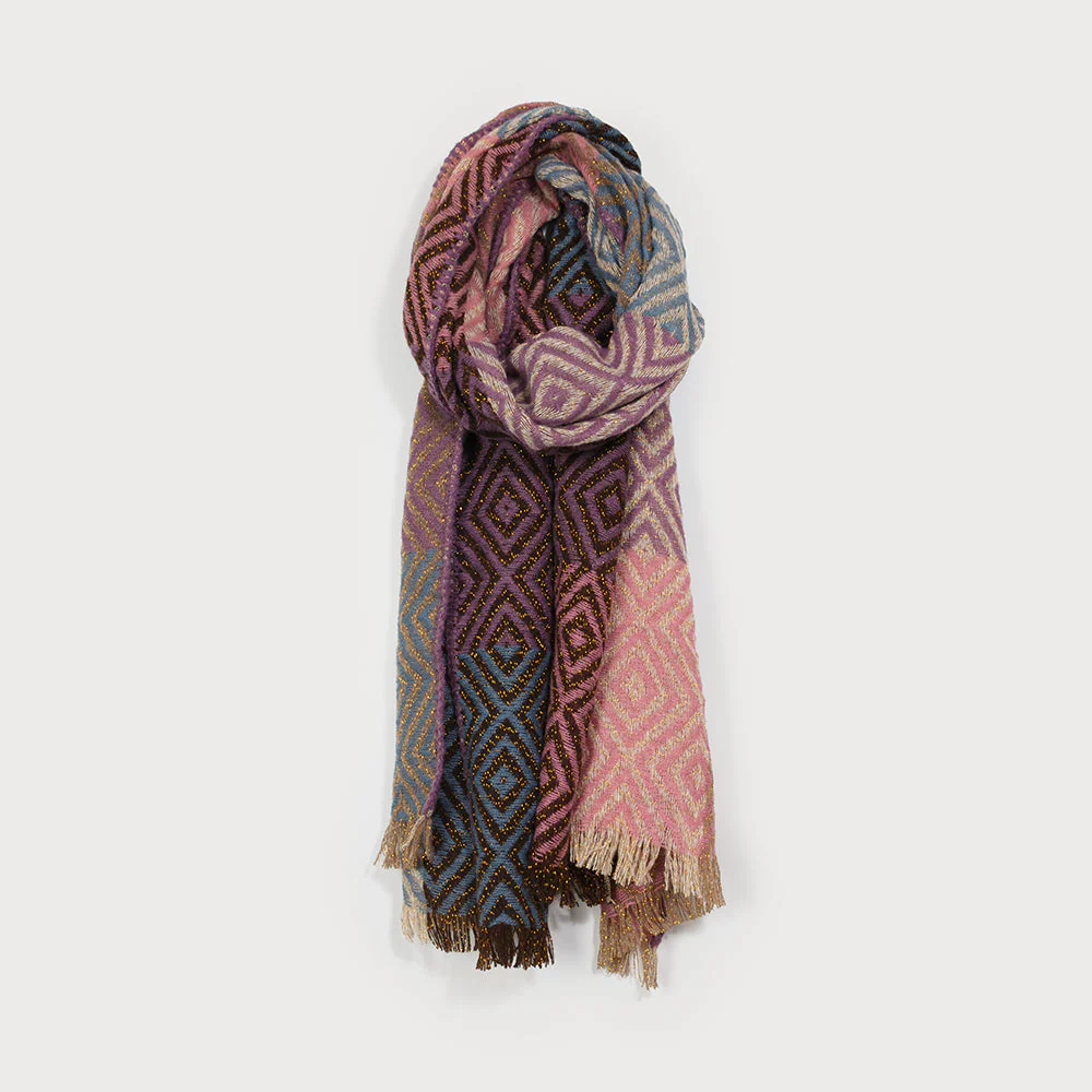 Geometric Lurex Winter Scarf in 2 Color