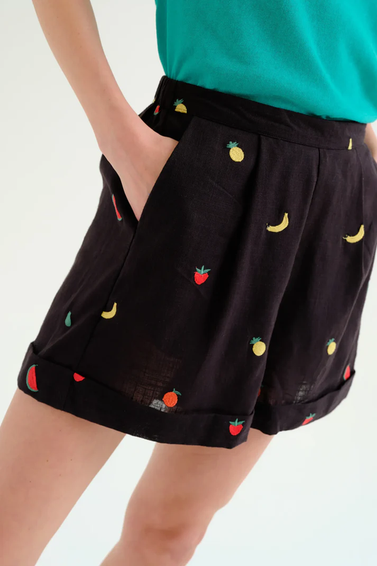 Compania Fantastica Embroidered Fruit Shorts