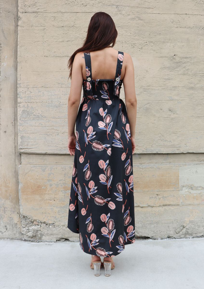 Bel Kazan Janie Dress in Coral Thistle