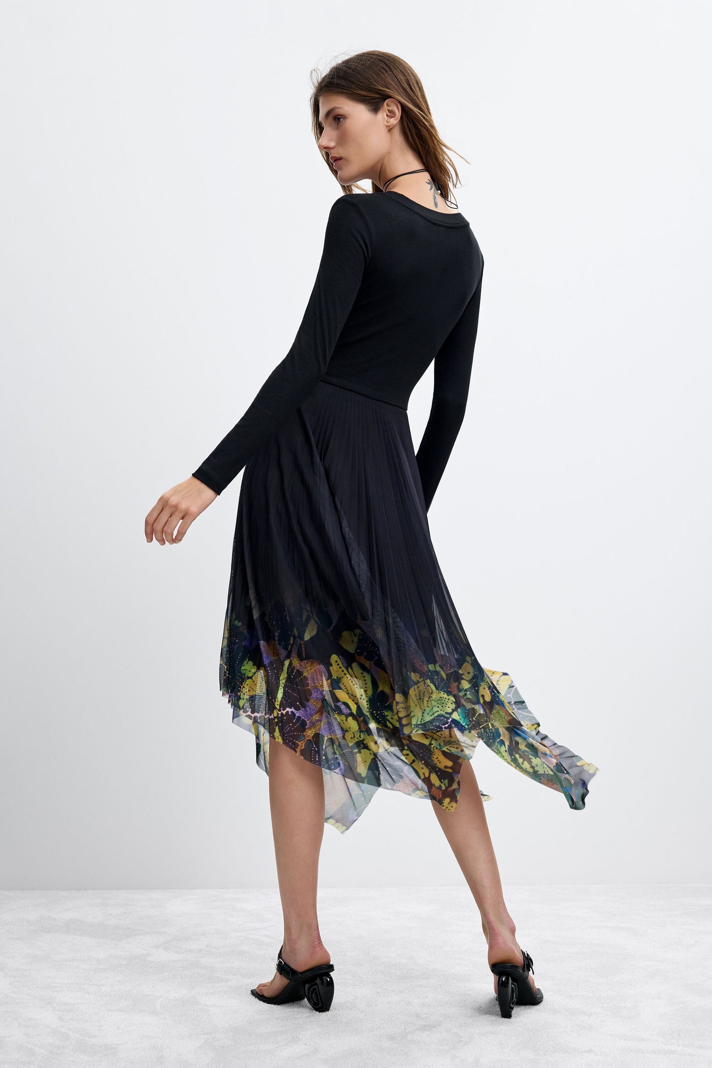 Desigual Butterfly Bottom Midi Dress