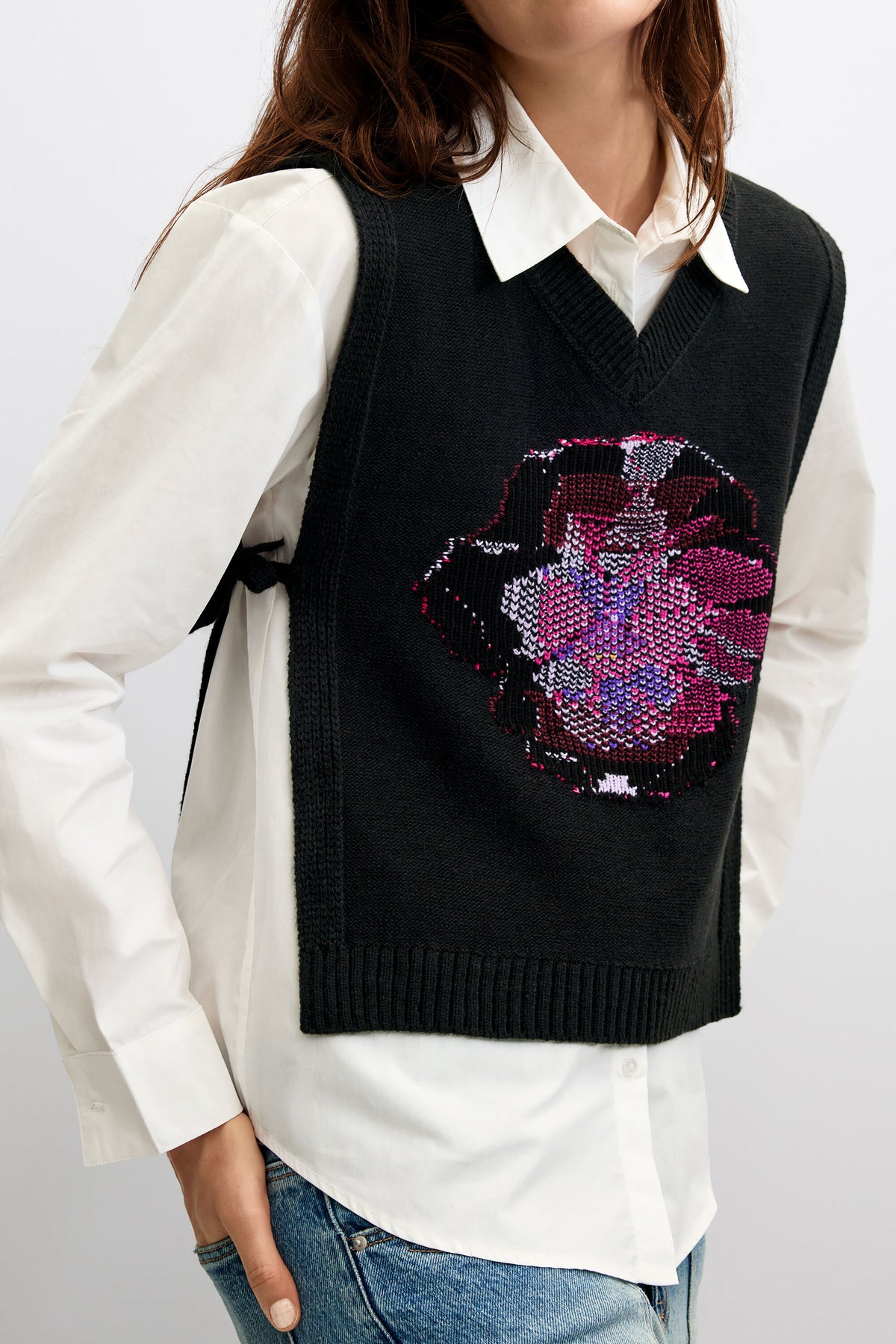 Desigual 2-in-1 Flower Vest & Button Up Shirt