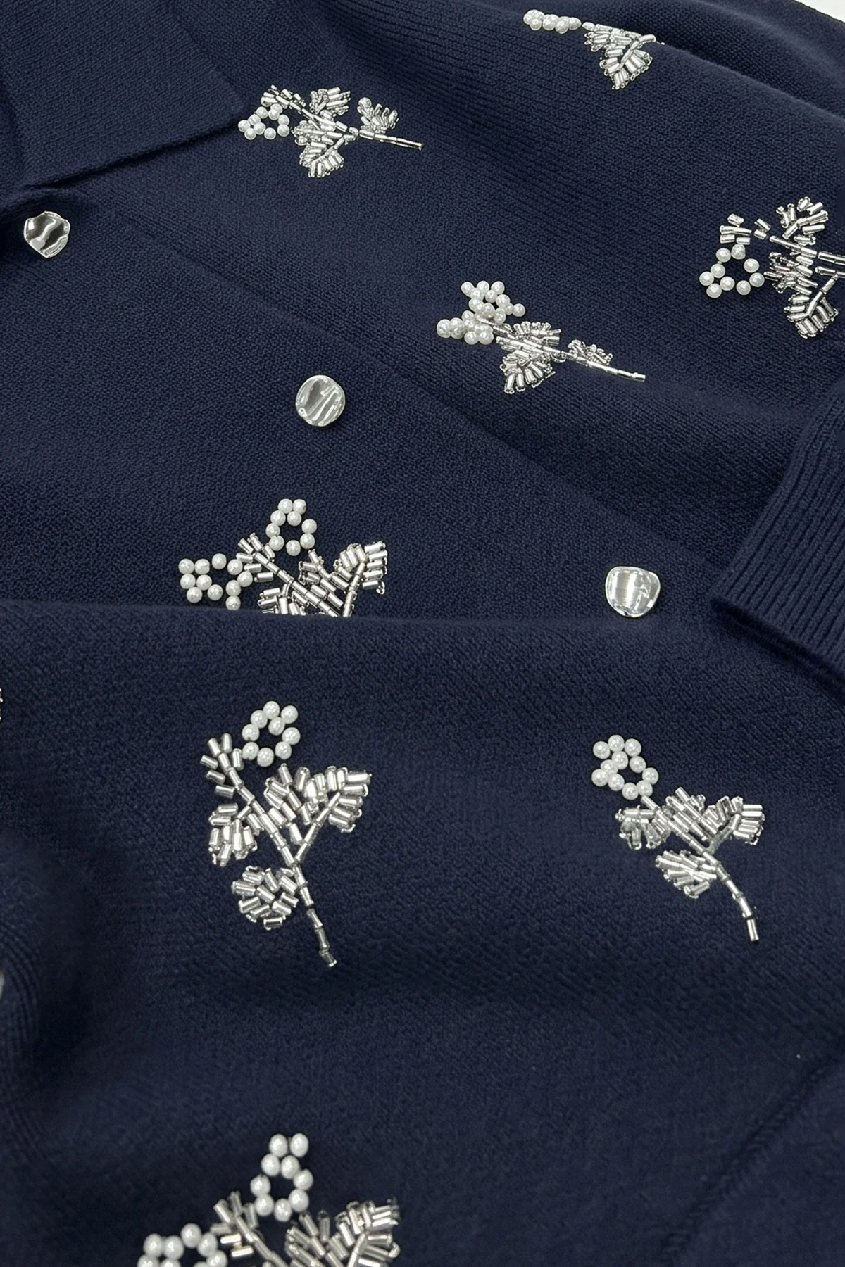 Embellished Cardigan Sweater