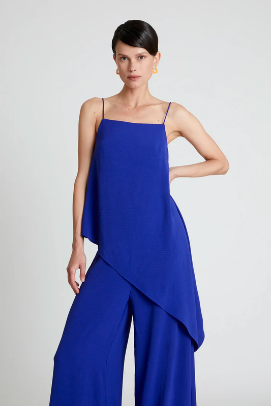 Compania Fantastica Asymmetrical Tank in Cobalt