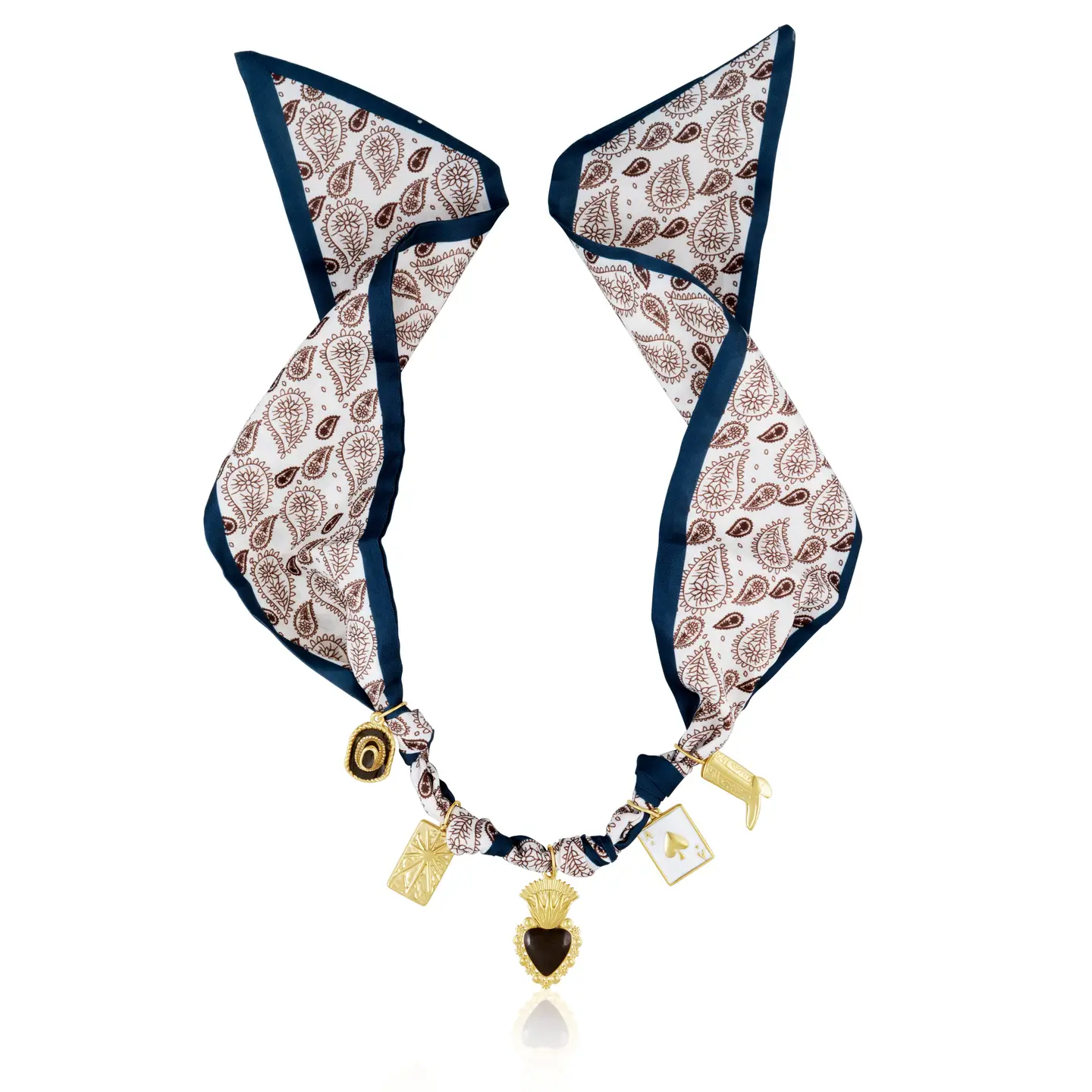 Silk Necklace with Charms in 2 Styles
