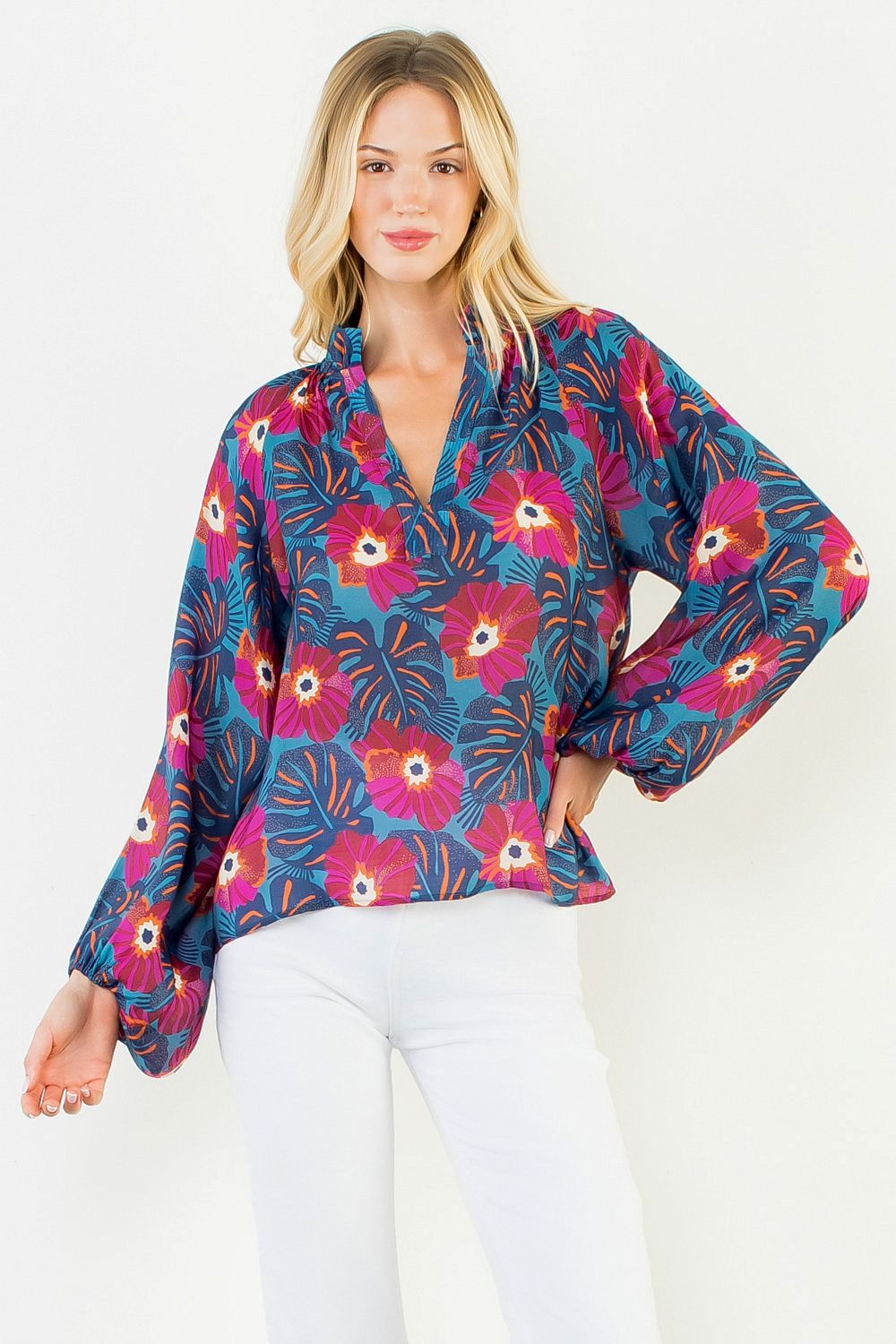 THML Bold Flower Print Top