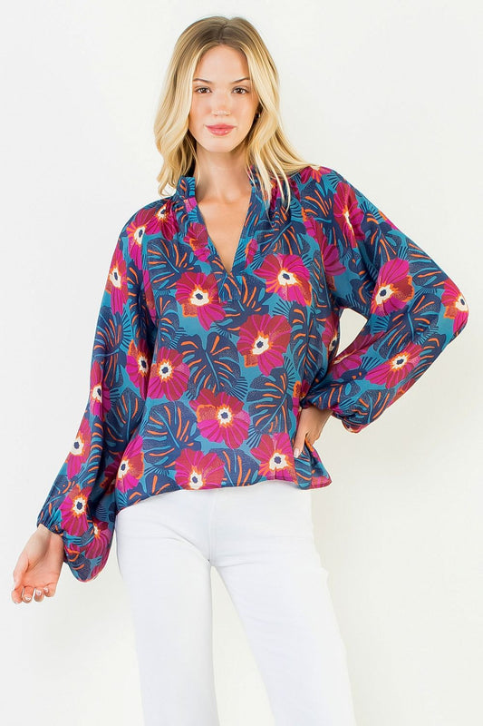 THML Bold Flower Print Top
