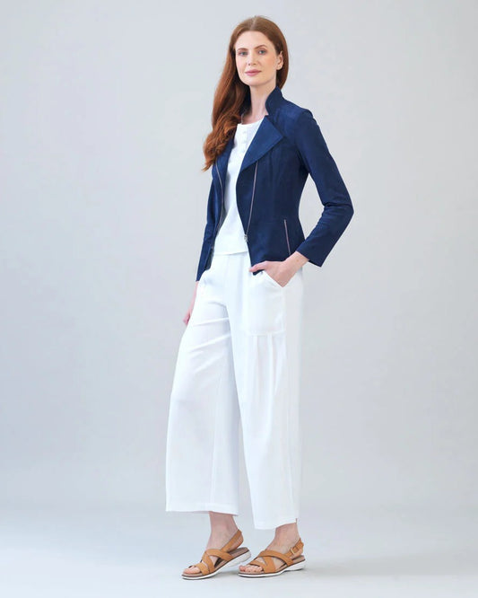 Clara Sun Wood Signature Faux Suede Jacket