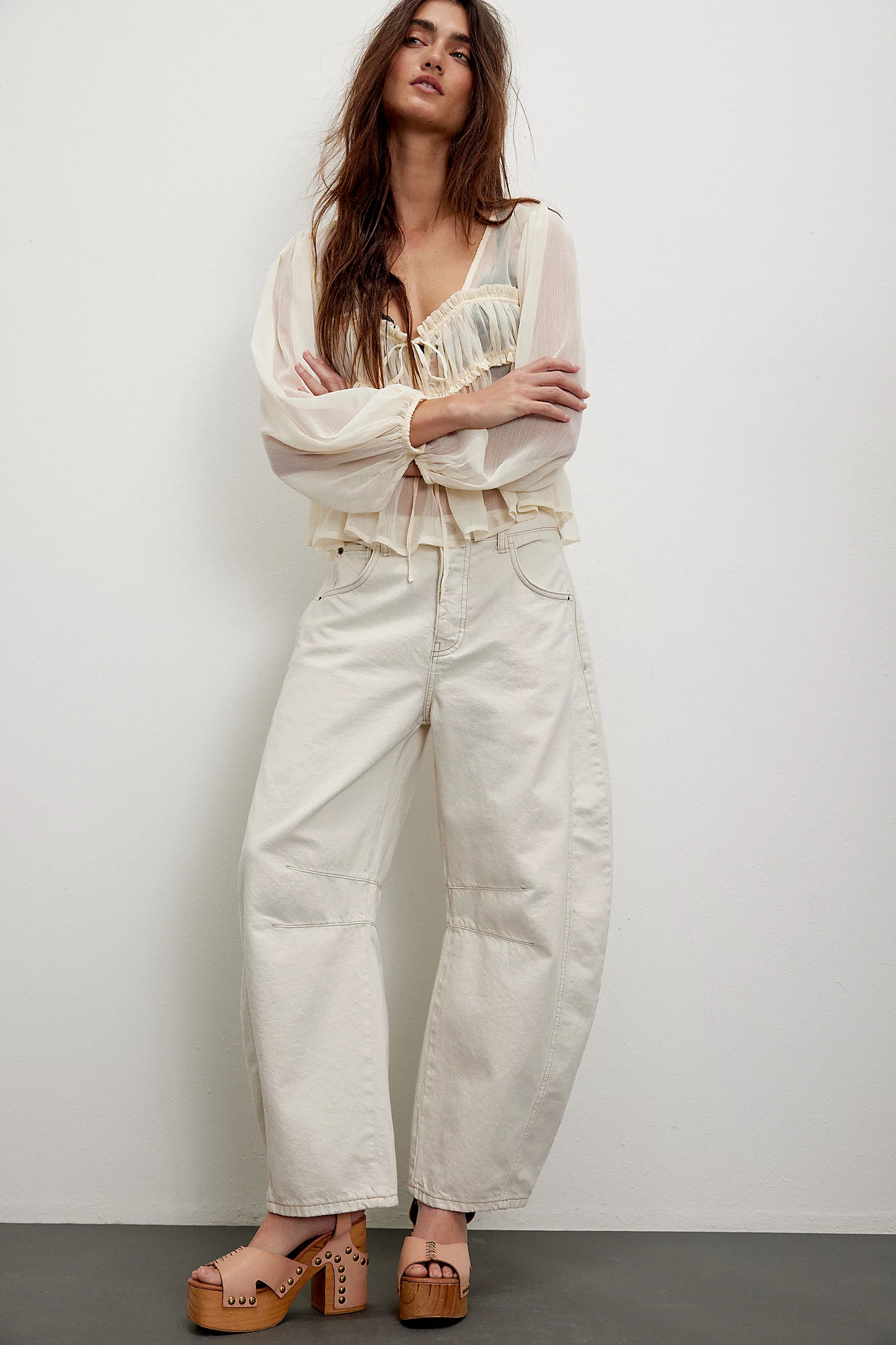 Free People Good Luck Barrel Jean